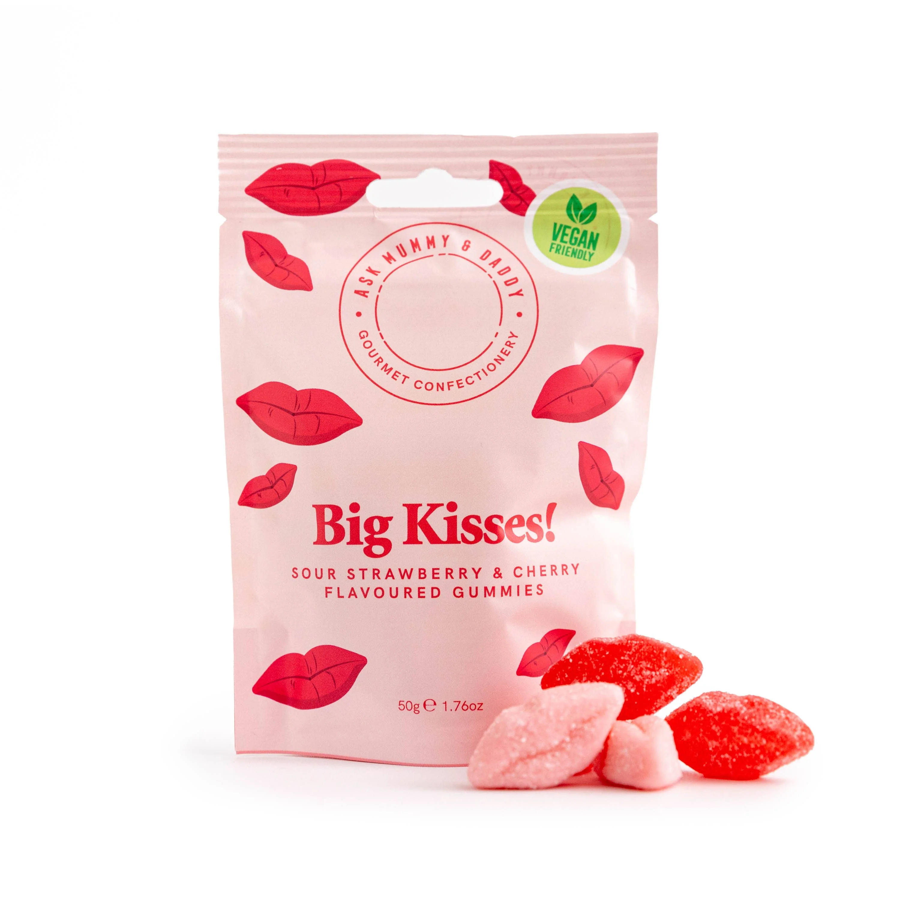 Big Kisses Sour Strawberry & Cherry Flavoured Gummies - Image 2