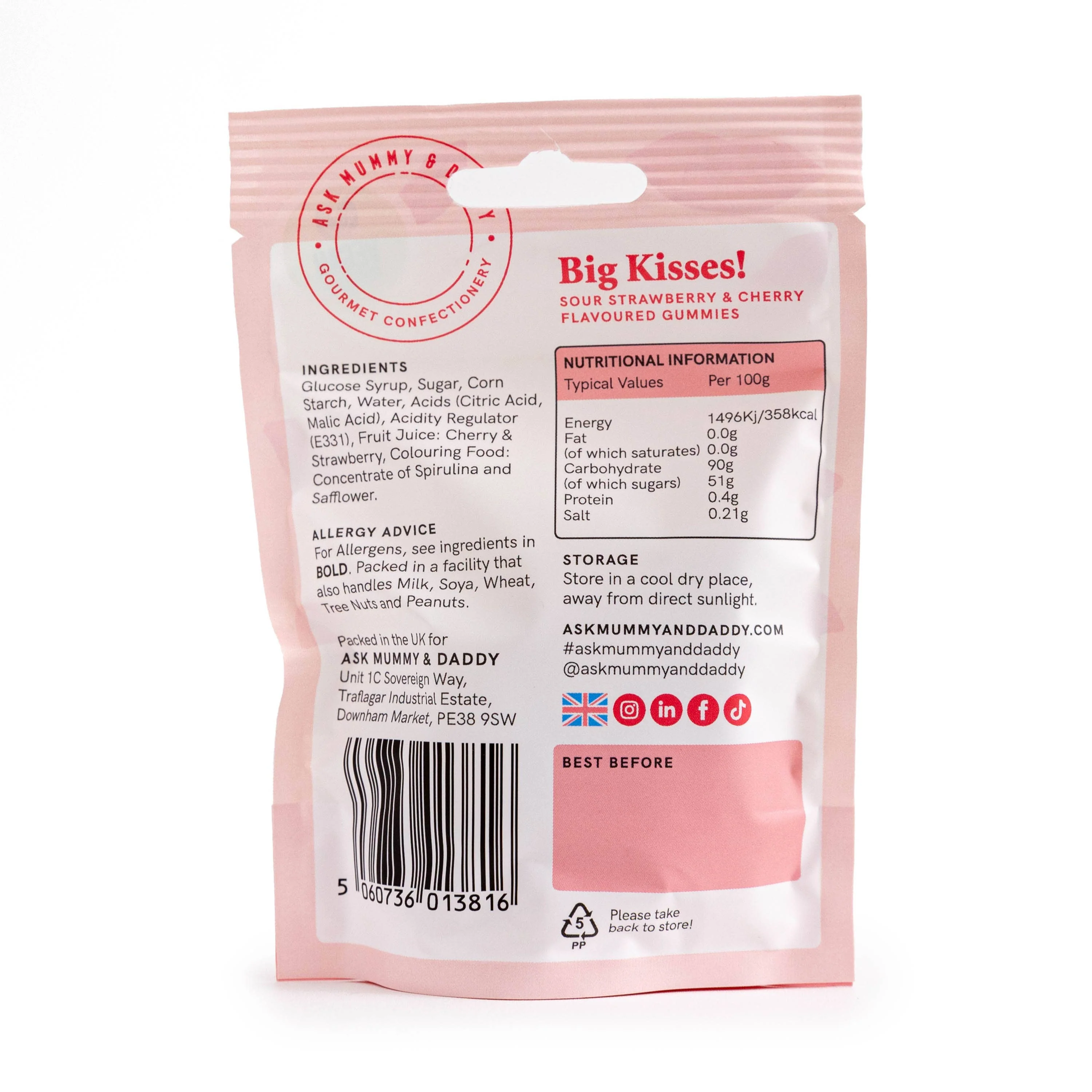 Big Kisses Sour Strawberry & Cherry Flavoured Gummies - Image 4