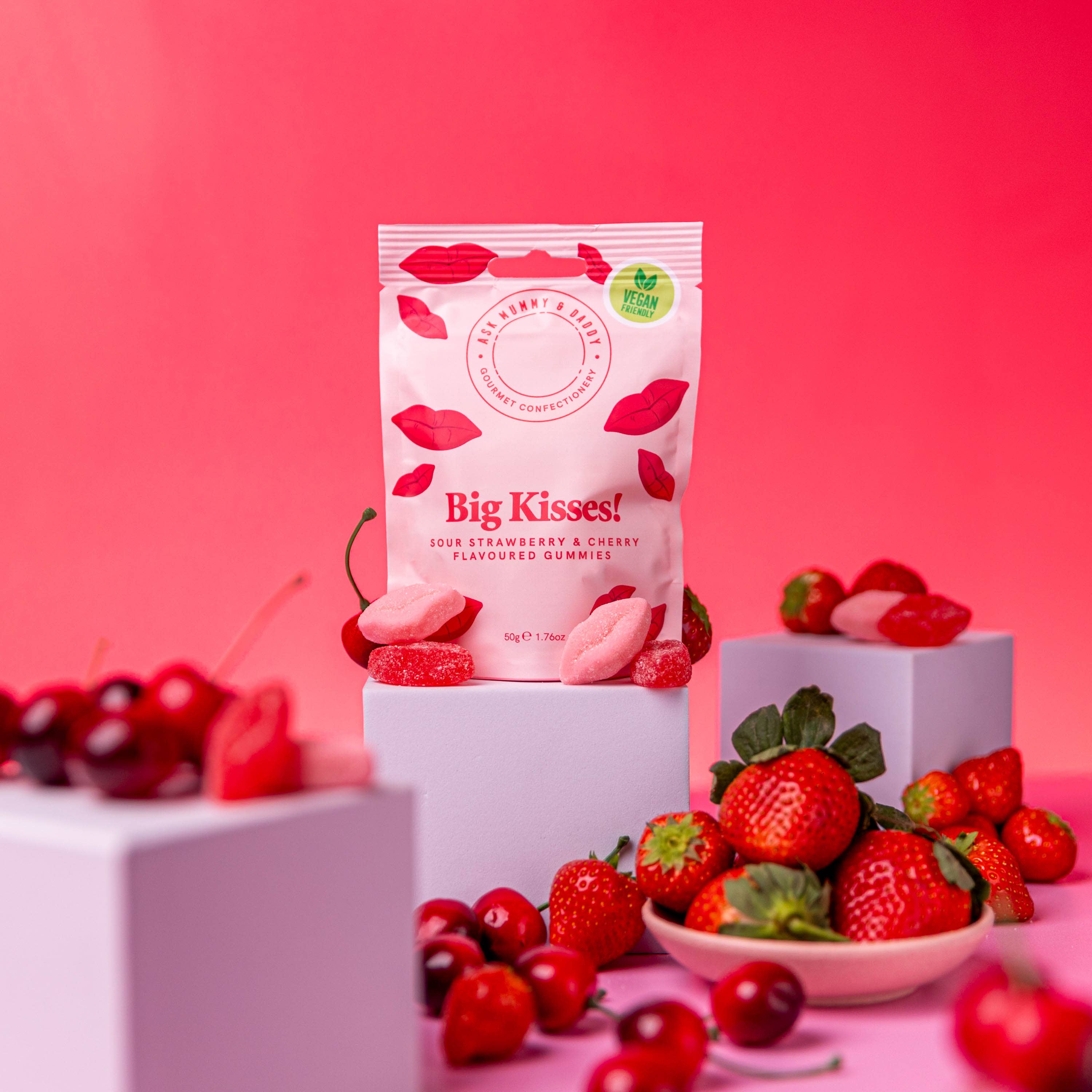 Big Kisses Sour Strawberry & Cherry Flavoured Gummies - Image 5