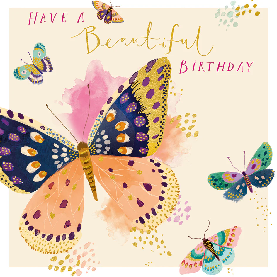 Mind Charity Busy Butterflies Gold foil Birthday Card