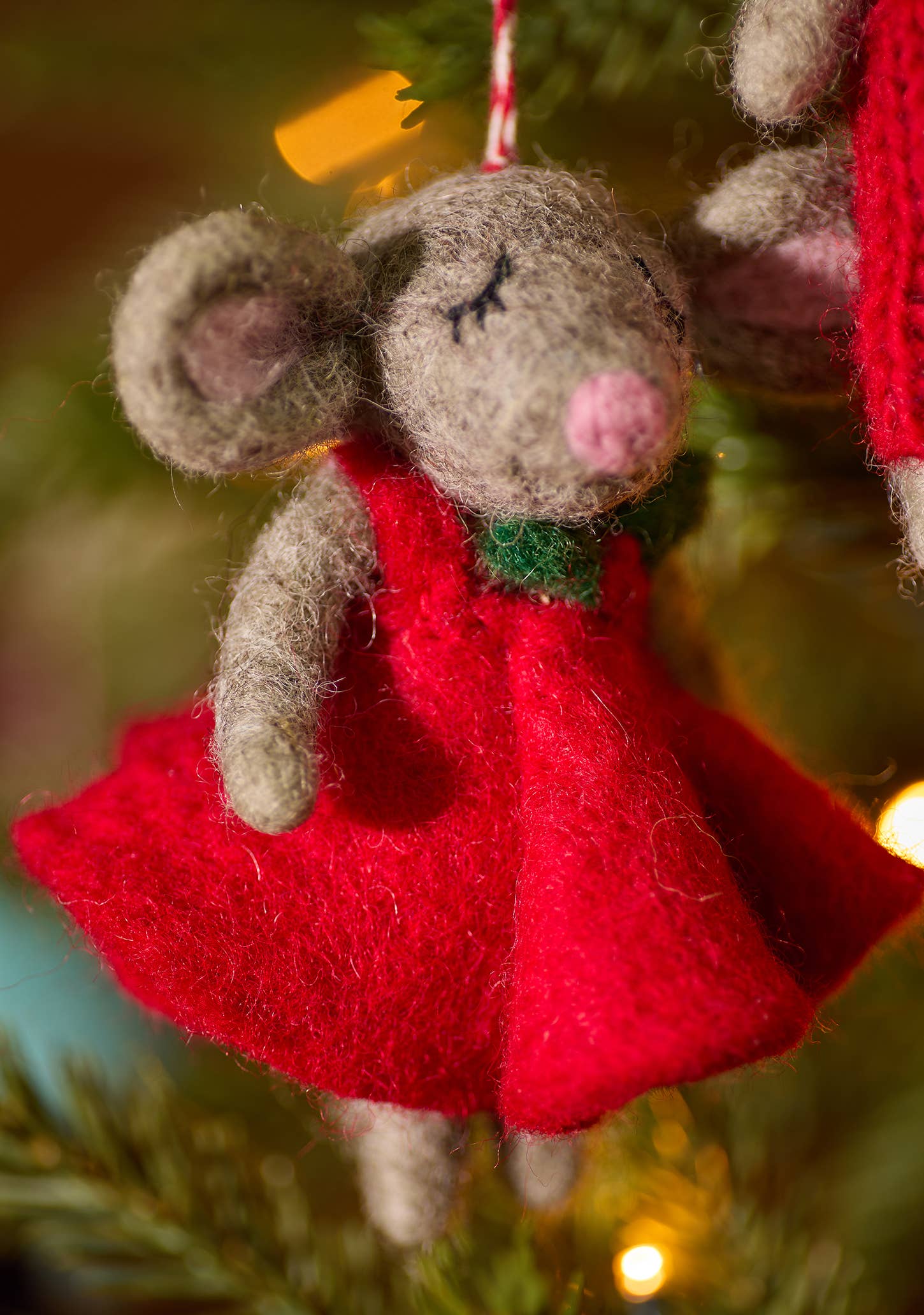 Festive Felt Christmas Mouse Decorations - Image 3