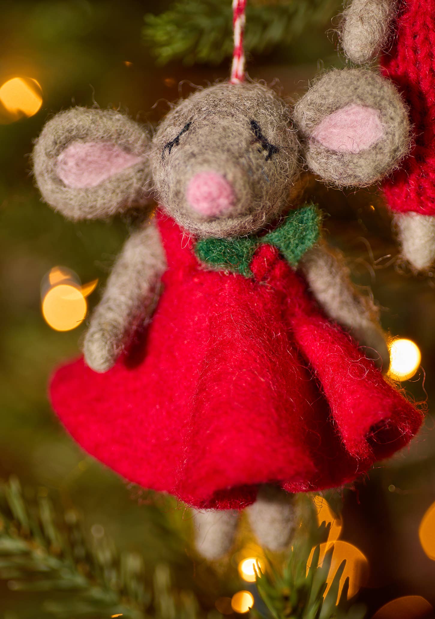 Festive Felt Christmas Mouse Decorations - Image 4
