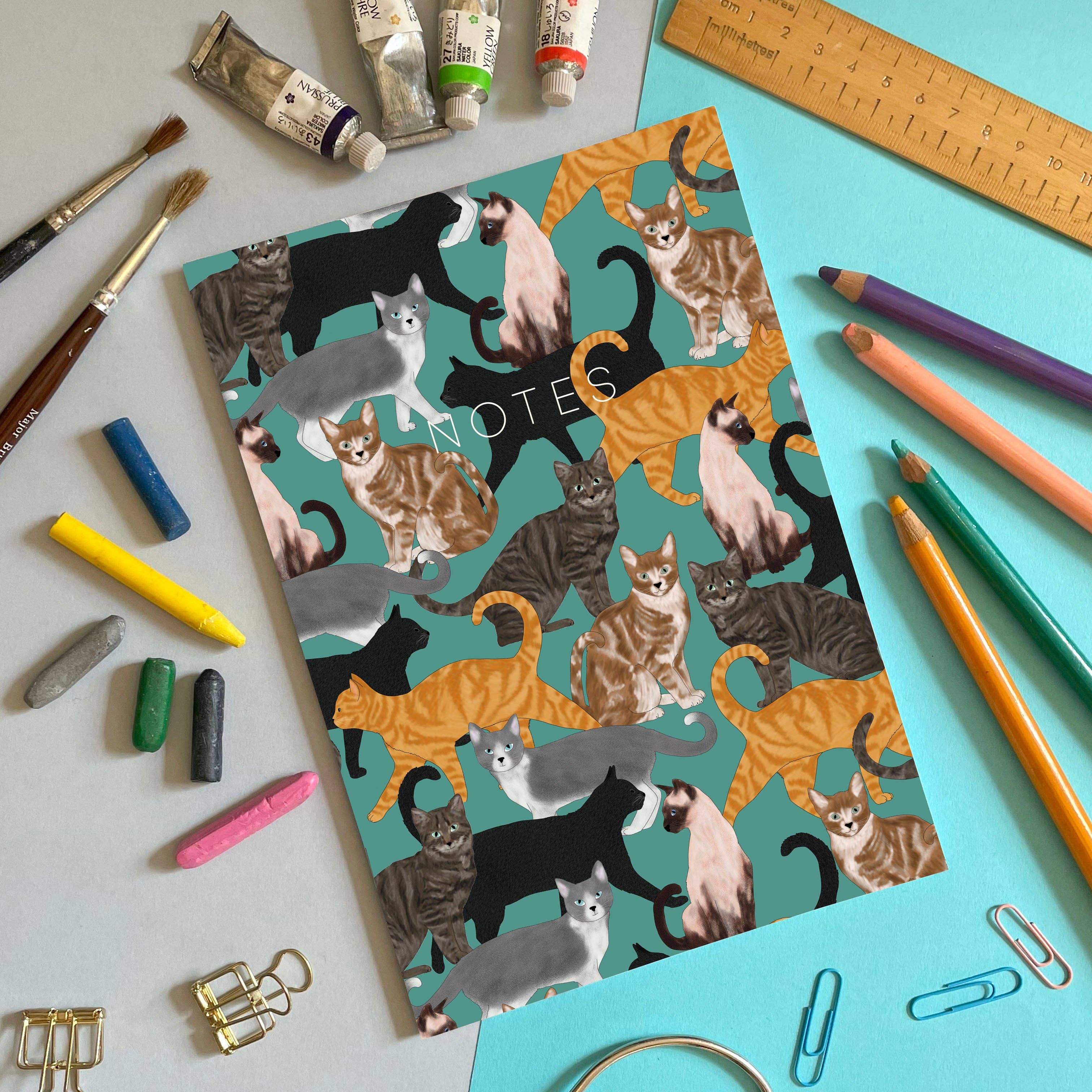 Lydia Meiying - Cats - A5 Thin Notebook: Lined - Image 2