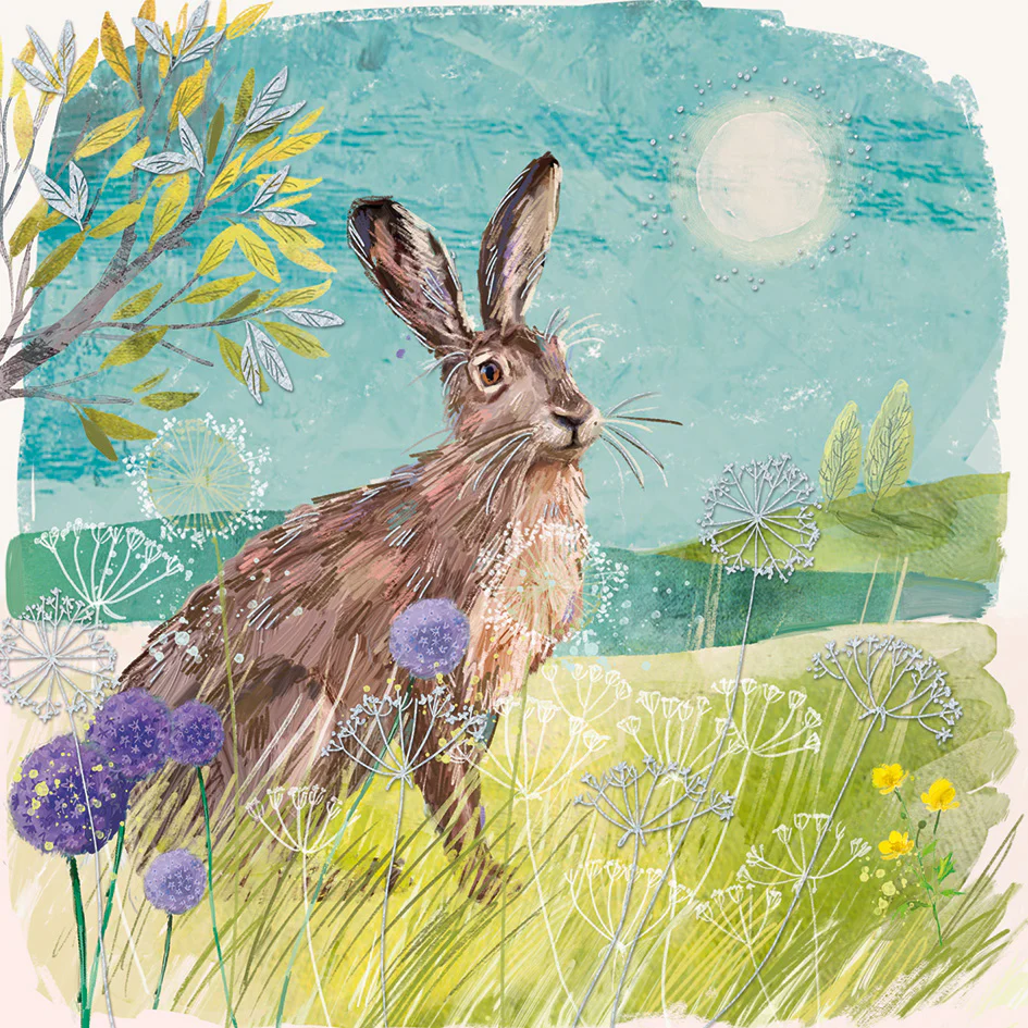 Meadow Hare Gold Foil Everyday Card