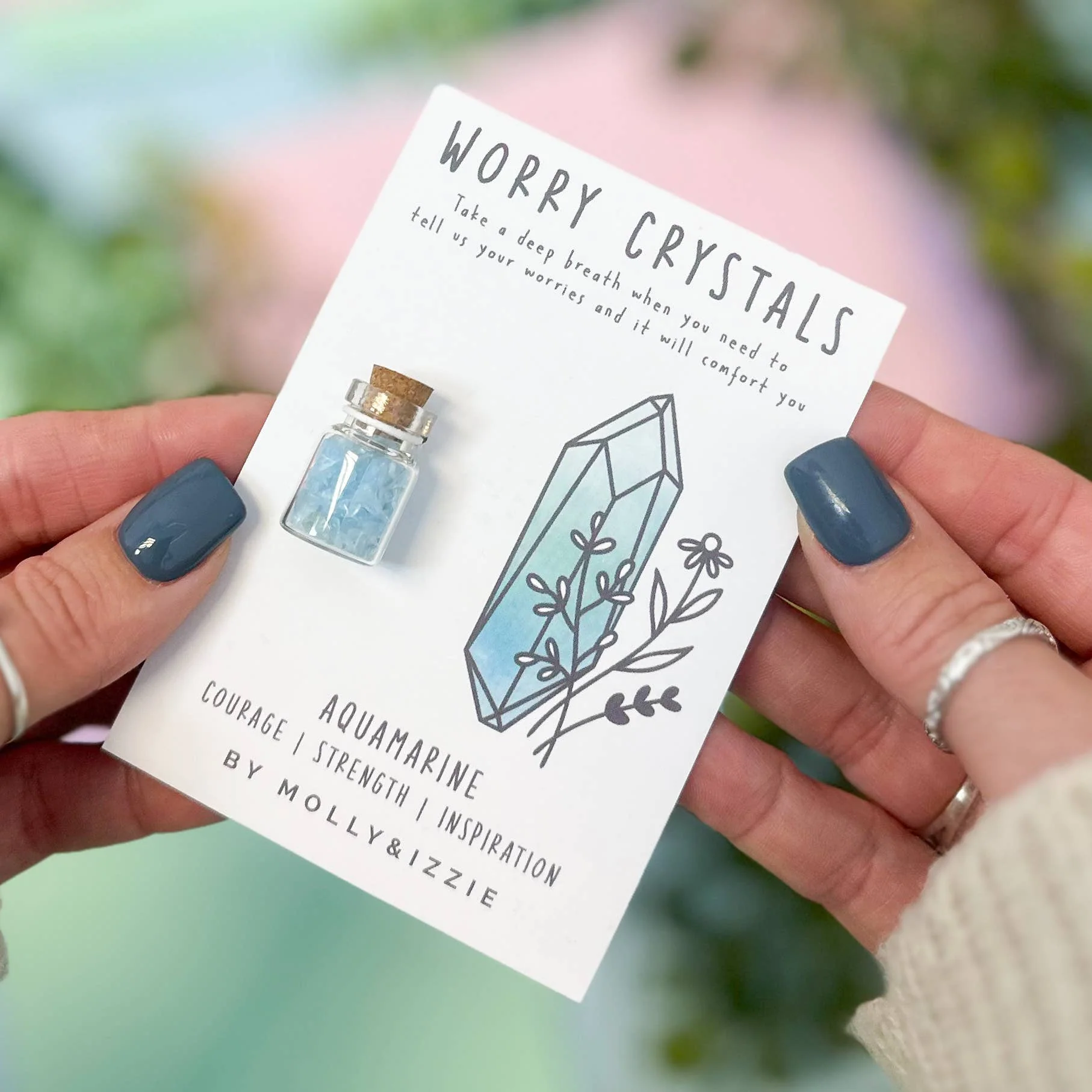 Mini Crystal Chip Jar – Thoughtful Wellbeing Gift on A7 Card