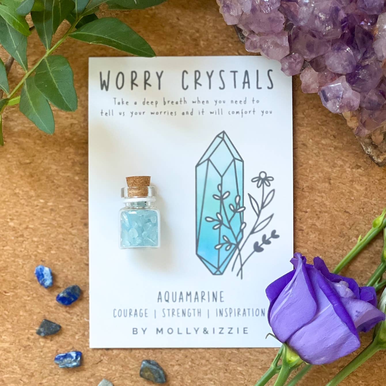 Mini Crystal Chip Jar – Thoughtful Wellbeing Gift on A7 Card - Image 2