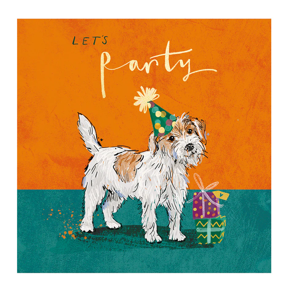 Party Paws Gold Foil Birthday Card