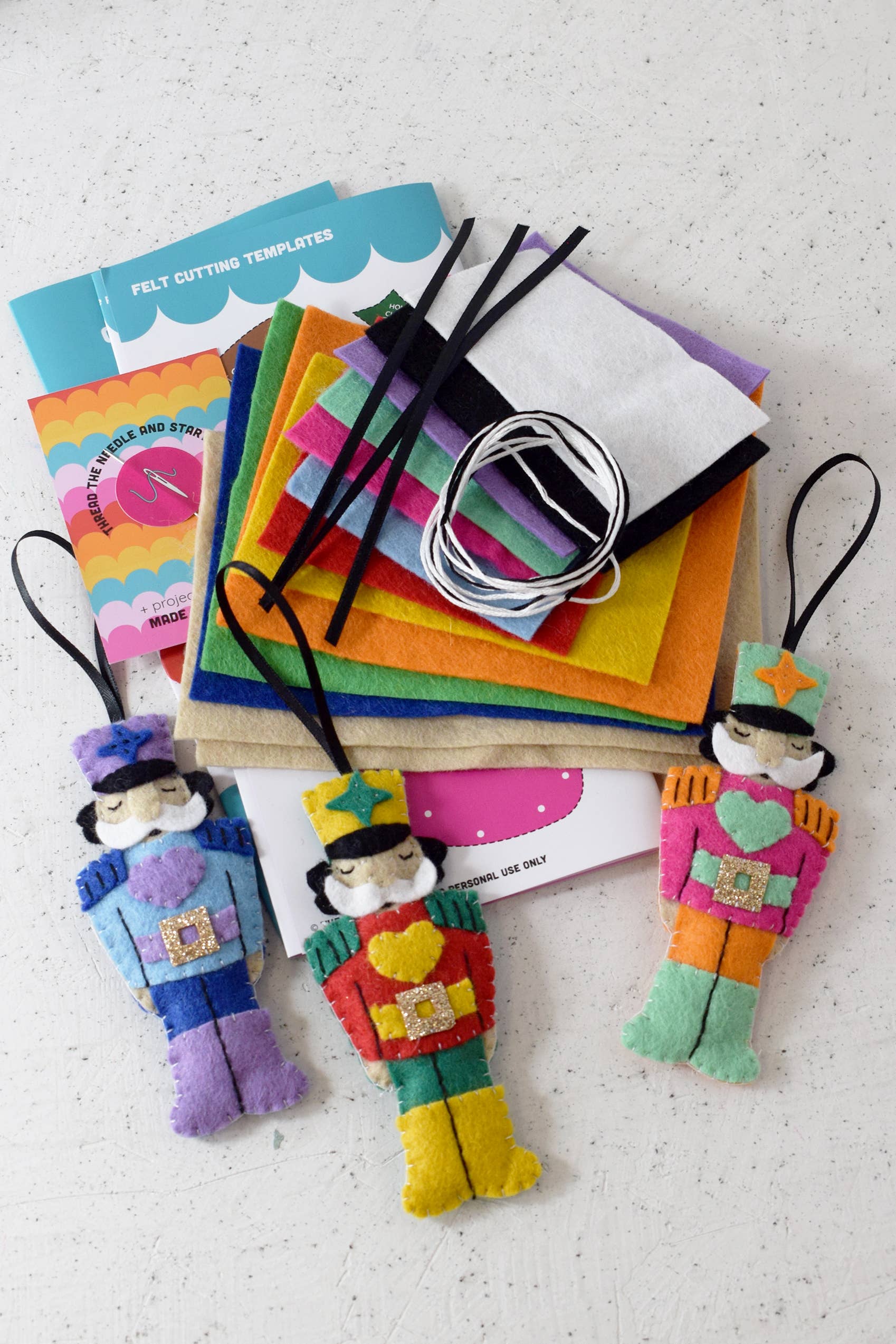 Rainbow Nutcrackers Felt Decoration Kit - Image 2