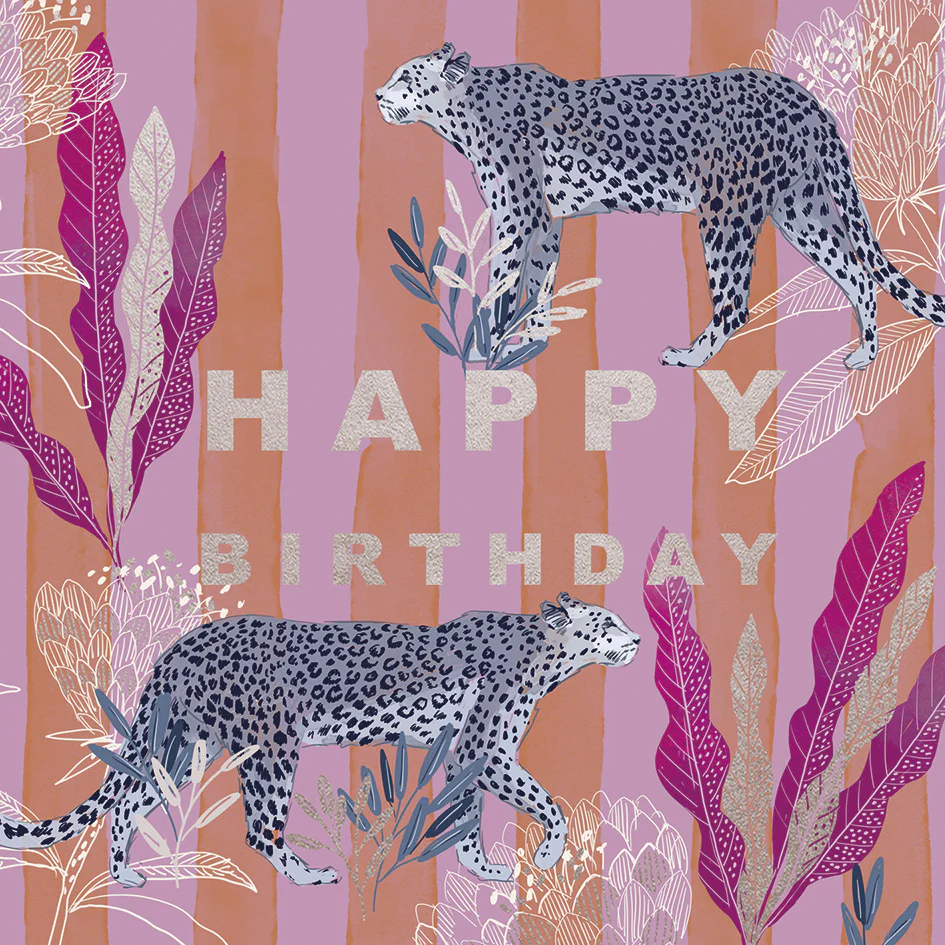 Spots And Stripes Gold Foil Birthday Card
