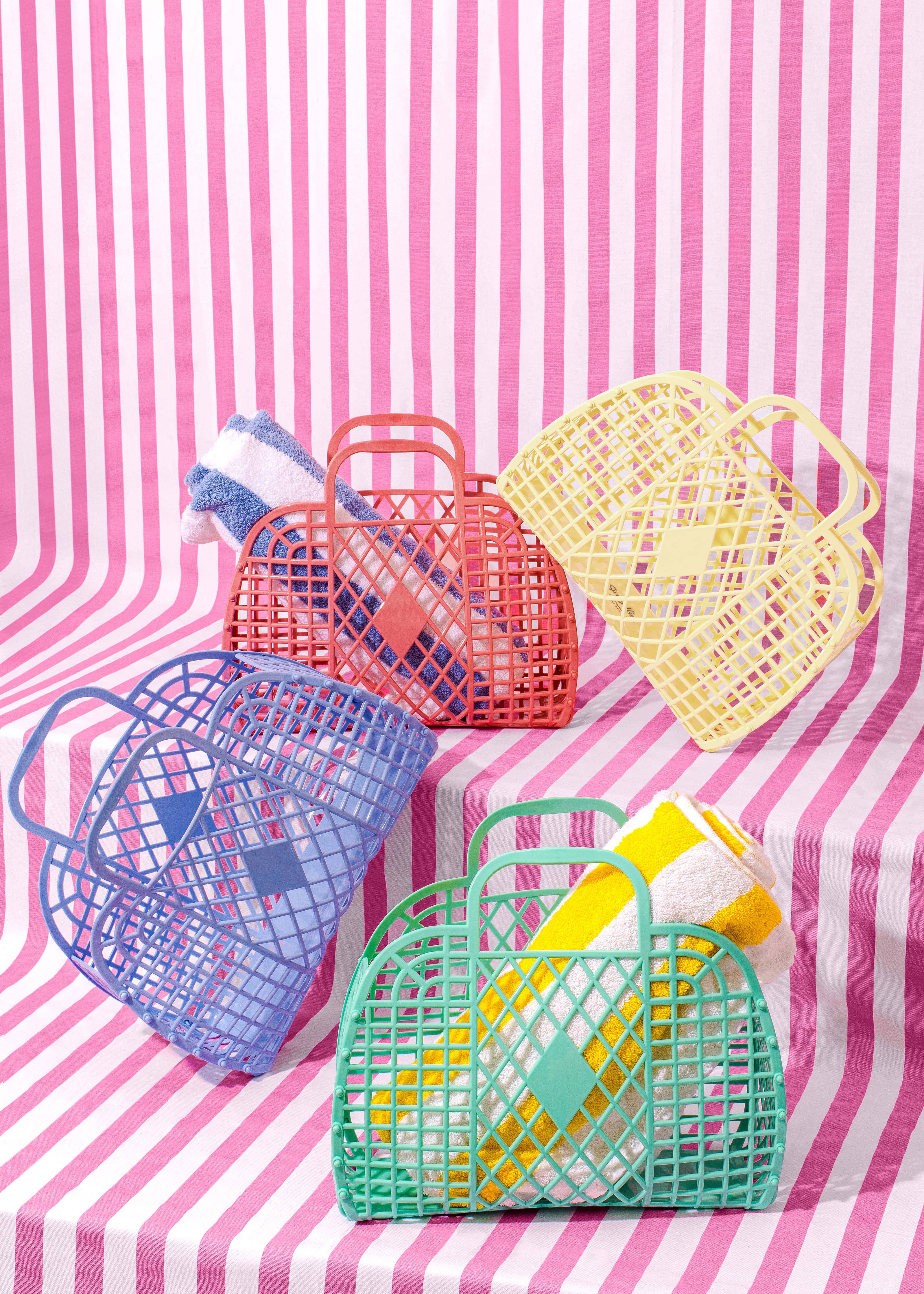 Retro Basket – Classic Jelly Bag for Beach, Shopping & Everyday Use - Large - Image 2