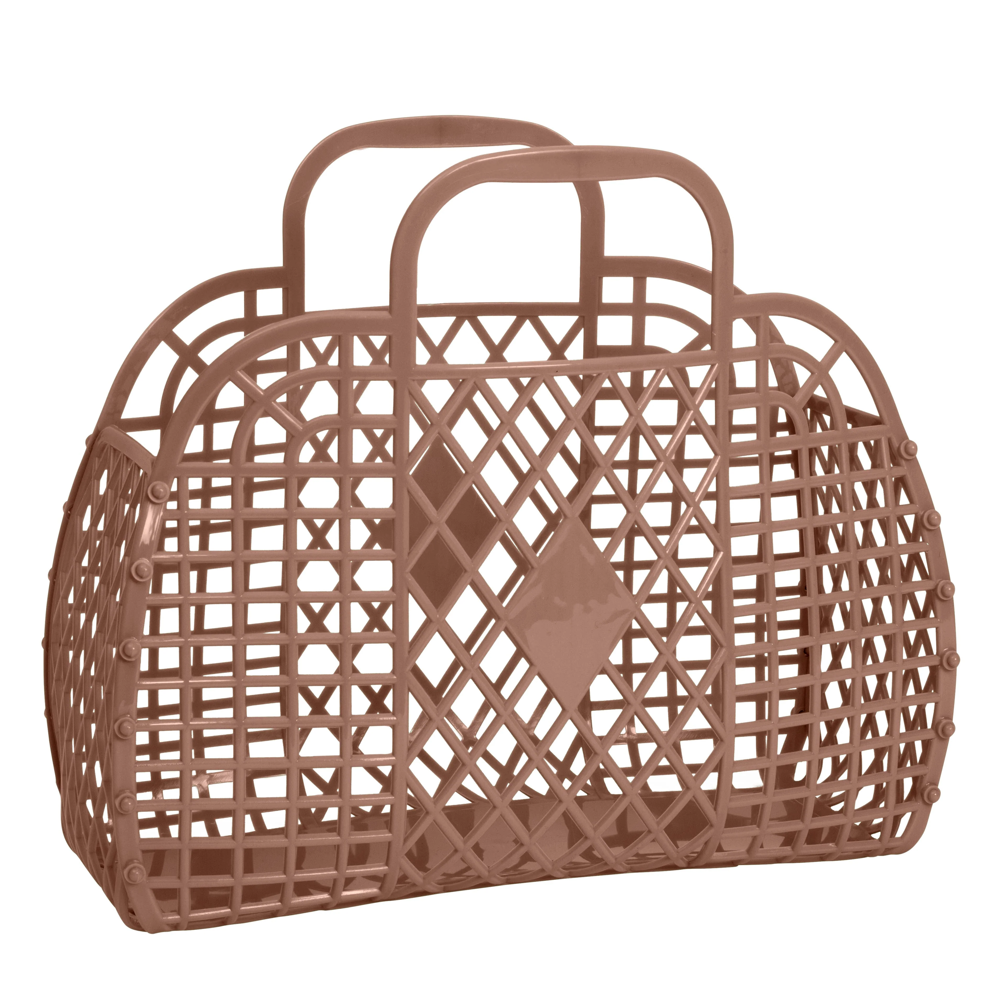 Retro Basket – Classic Jelly Bag for Beach, Shopping & Everyday Use - Large Yellow - Image 10
