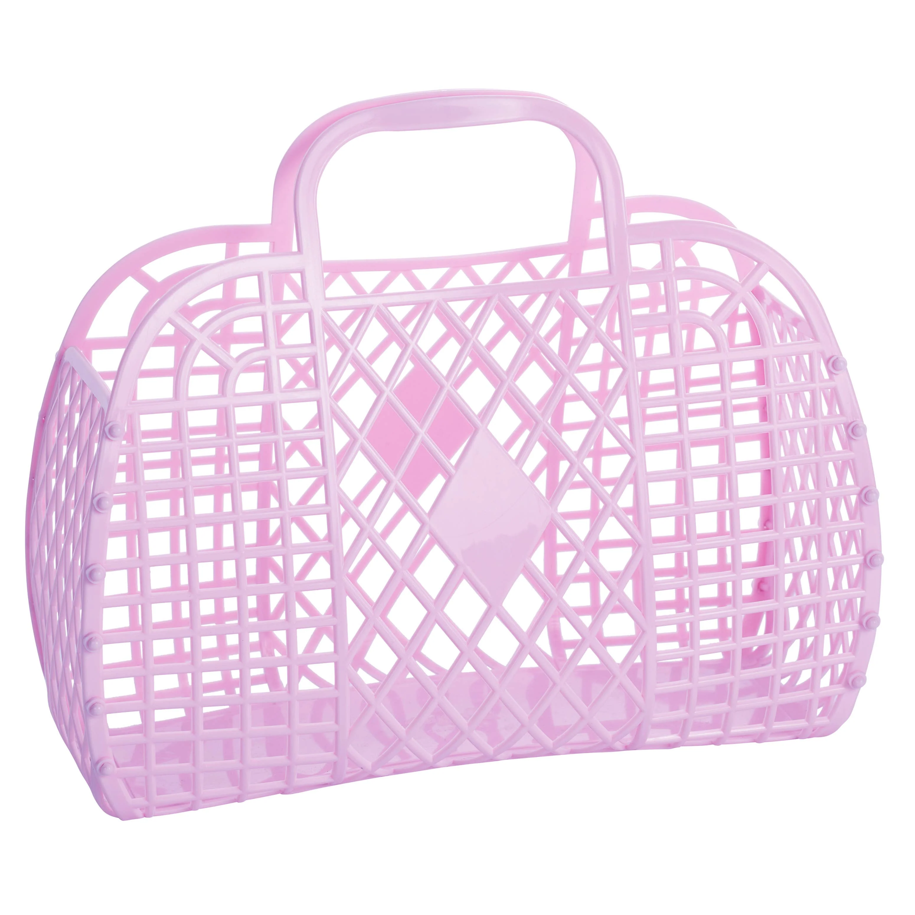 Retro Basket – Classic Jelly Bag for Beach, Shopping & Everyday Use - Large Yellow - Image 12