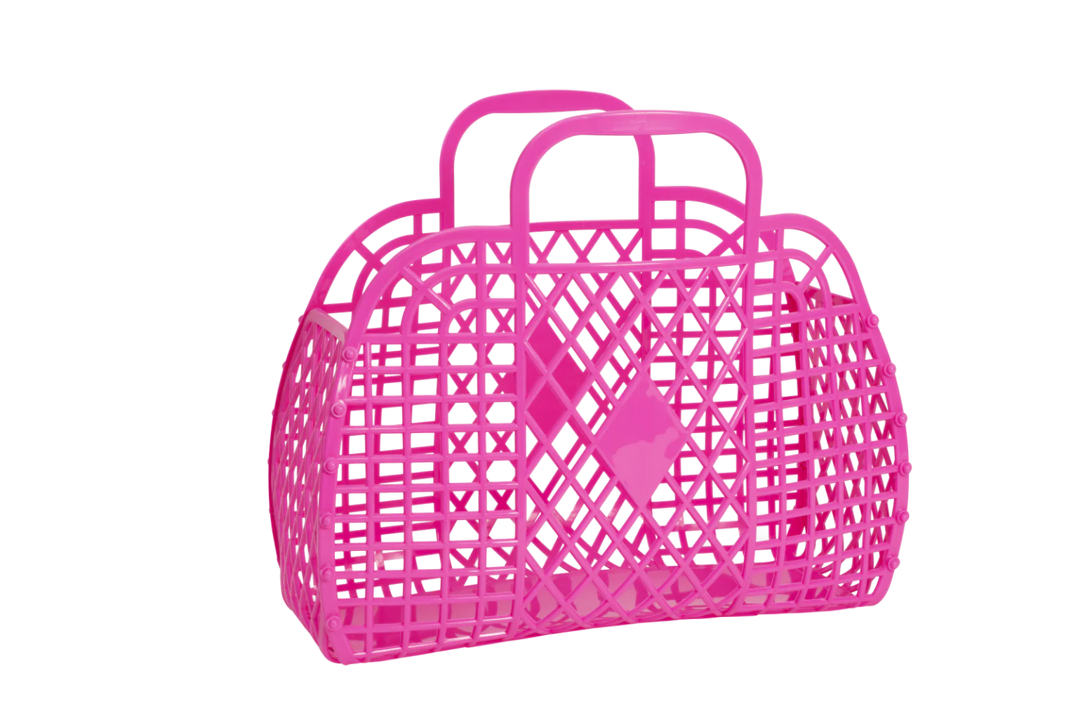 Retro Basket – Classic Jelly Bag for Beach, Shopping & Everyday Use - Large Yellow - Image 5