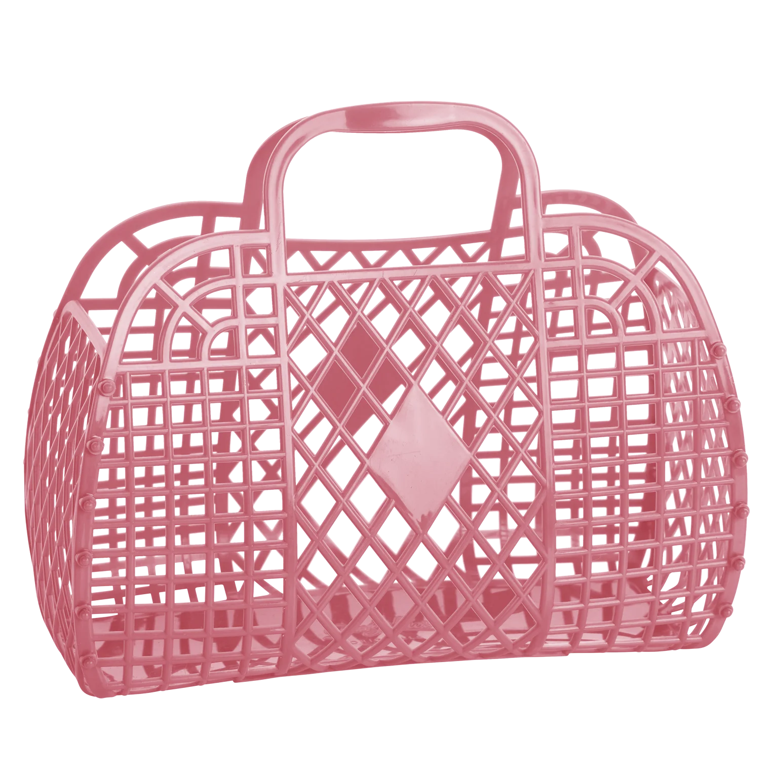 Retro Basket – Classic Jelly Bag for Beach, Shopping & Everyday Use - Large Yellow - Image 6