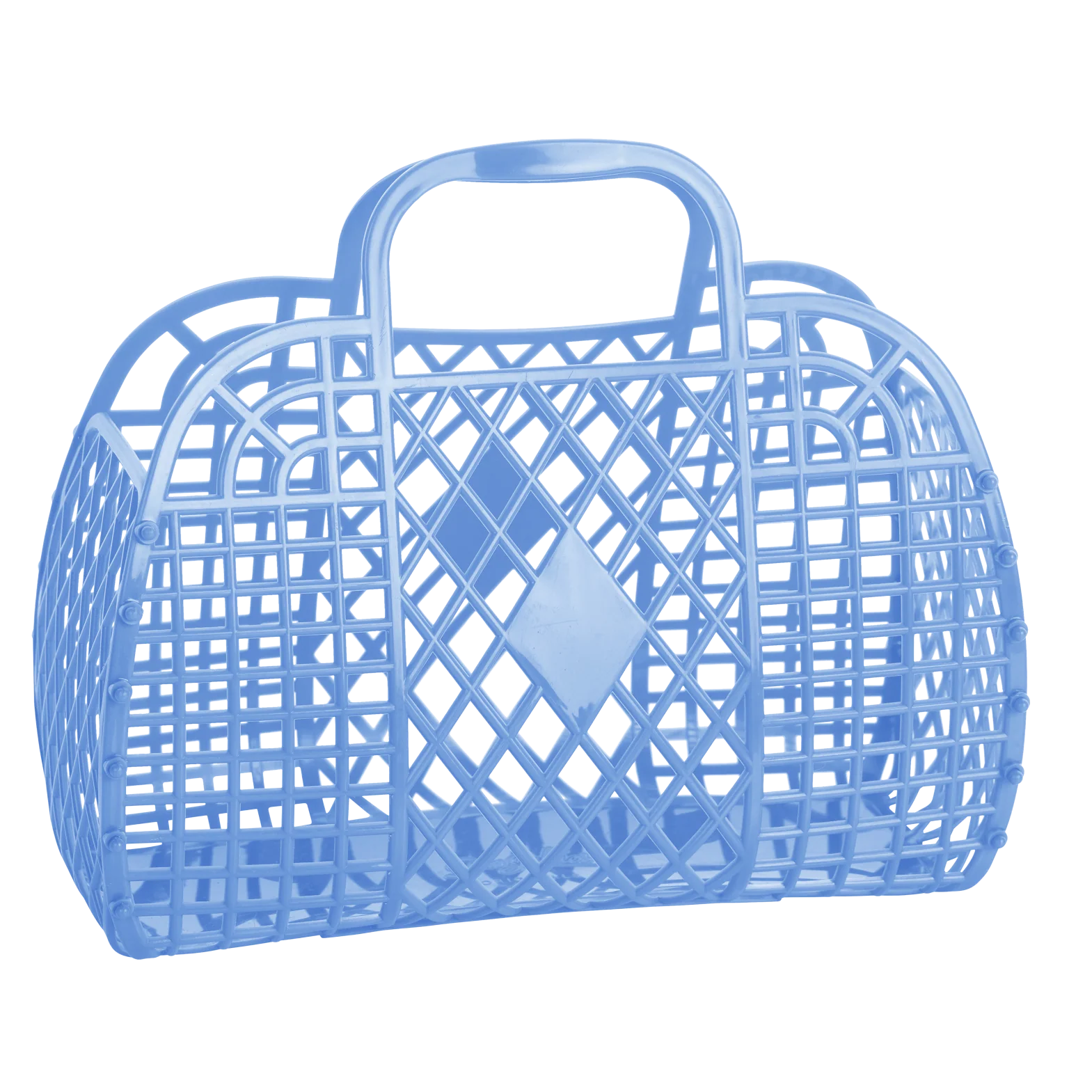 Retro Basket – Classic Jelly Bag for Beach, Shopping & Everyday Use - Large Yellow - Image 7