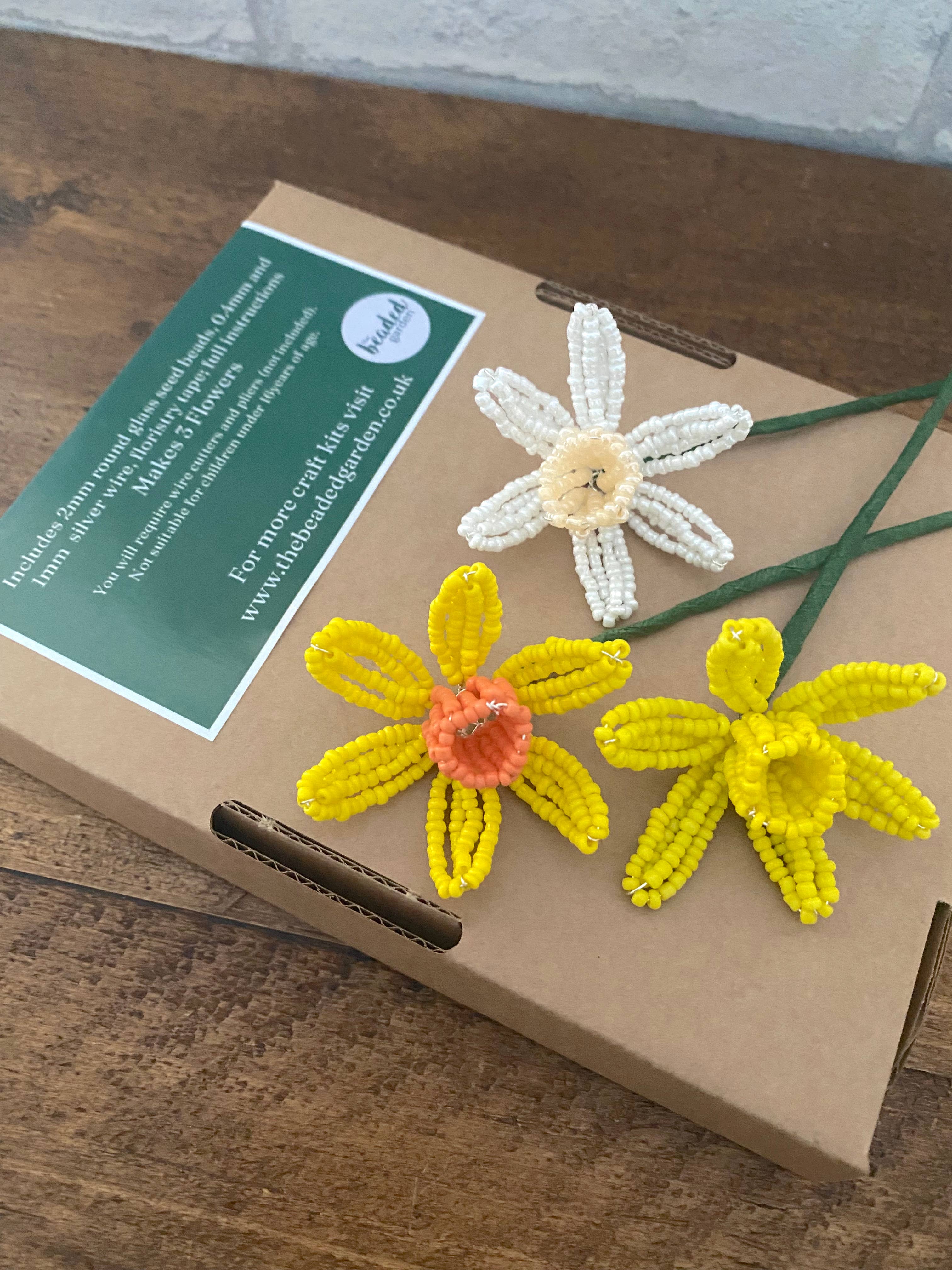 Daffodil Beaded Flower Craft Kit – DIY Forever Flowers - Image 2