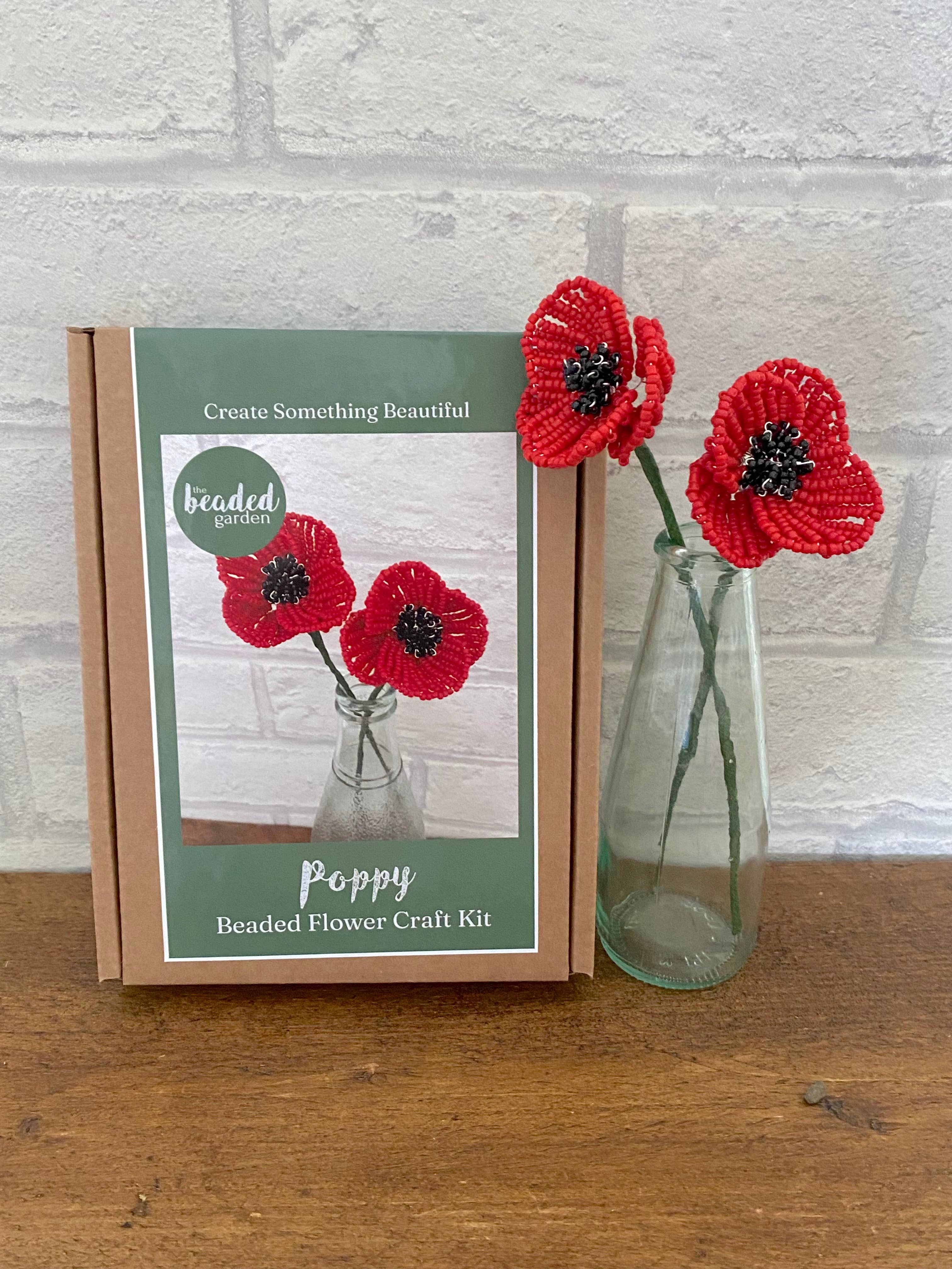 Poppy Beaded Flower Craft Kit – DIY Forever Flowers