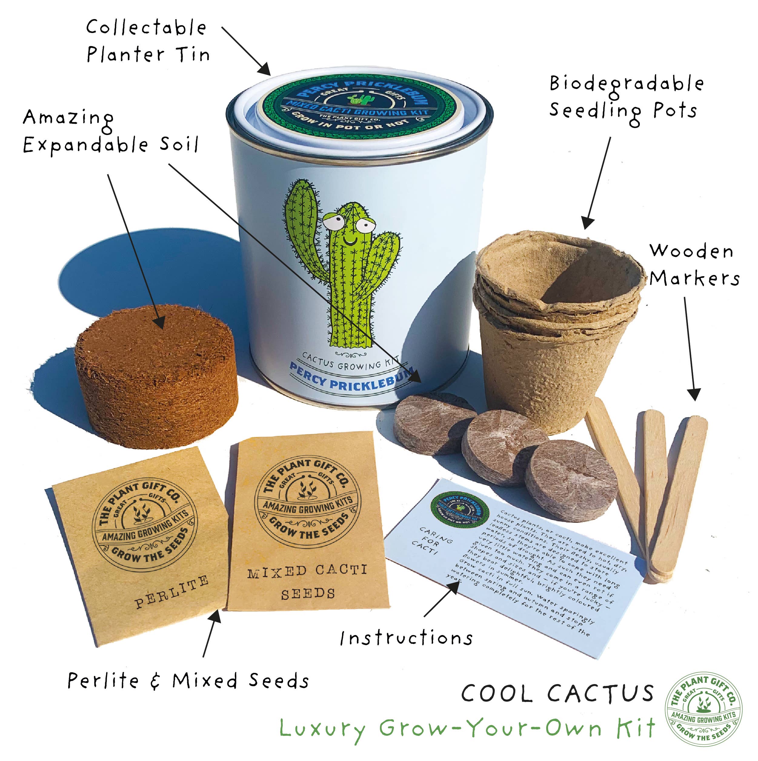 Percy Pricklebum – Grow Your Own Cactus Kit - Image 3