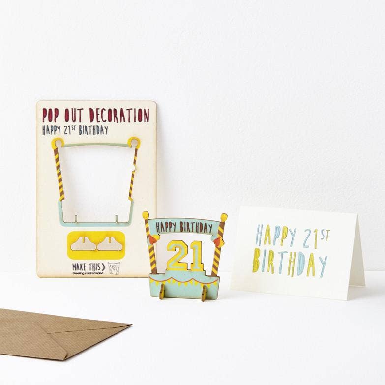 Pop Out 21st Birthday Card