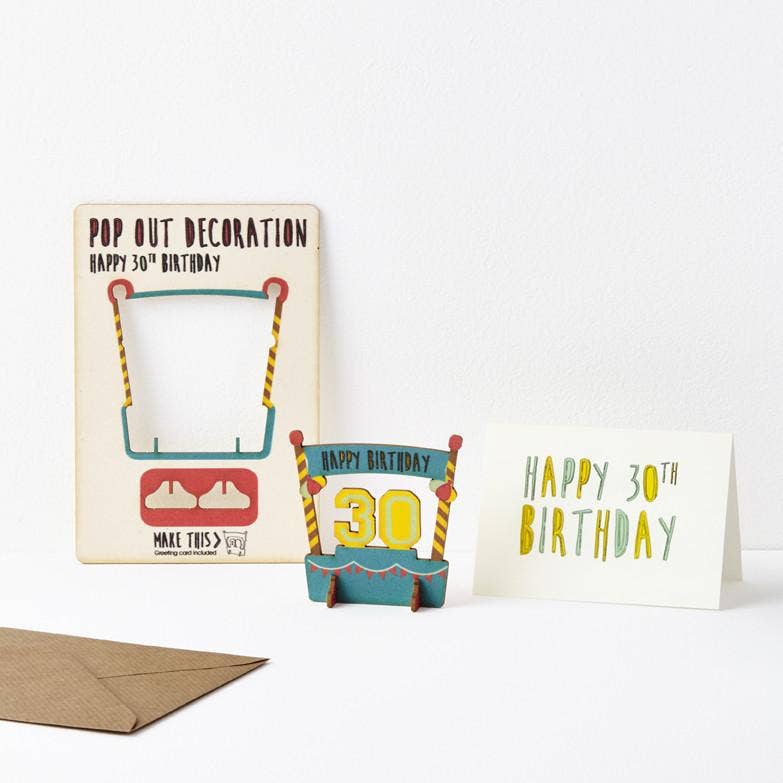 Pop Out 30th Birthday Card