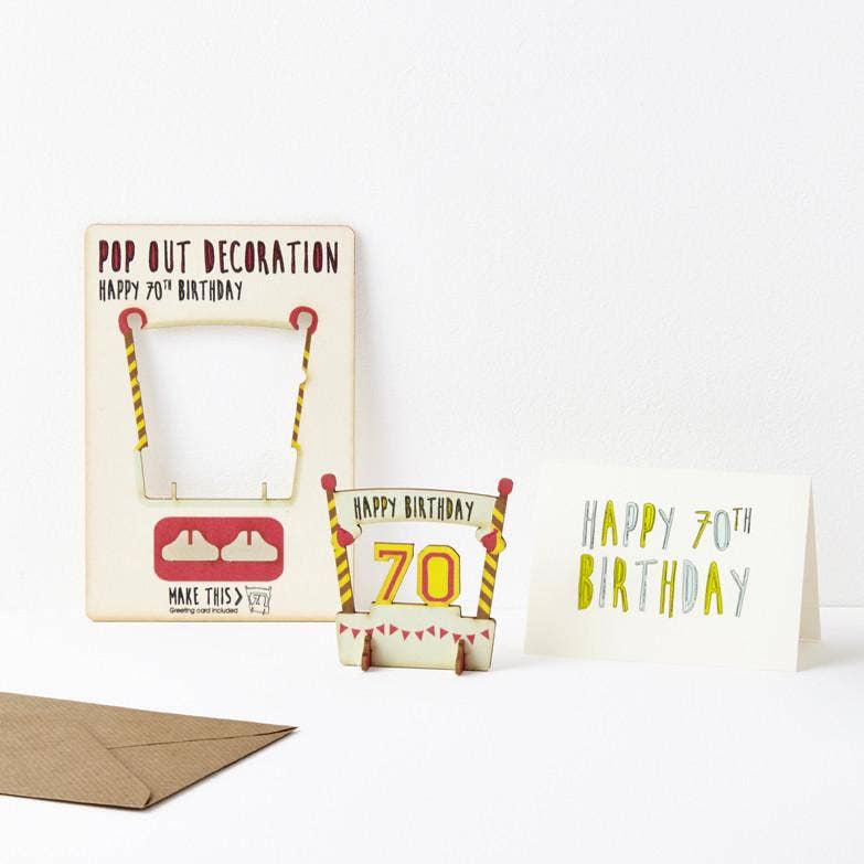 Pop Out 70th Birthday Card