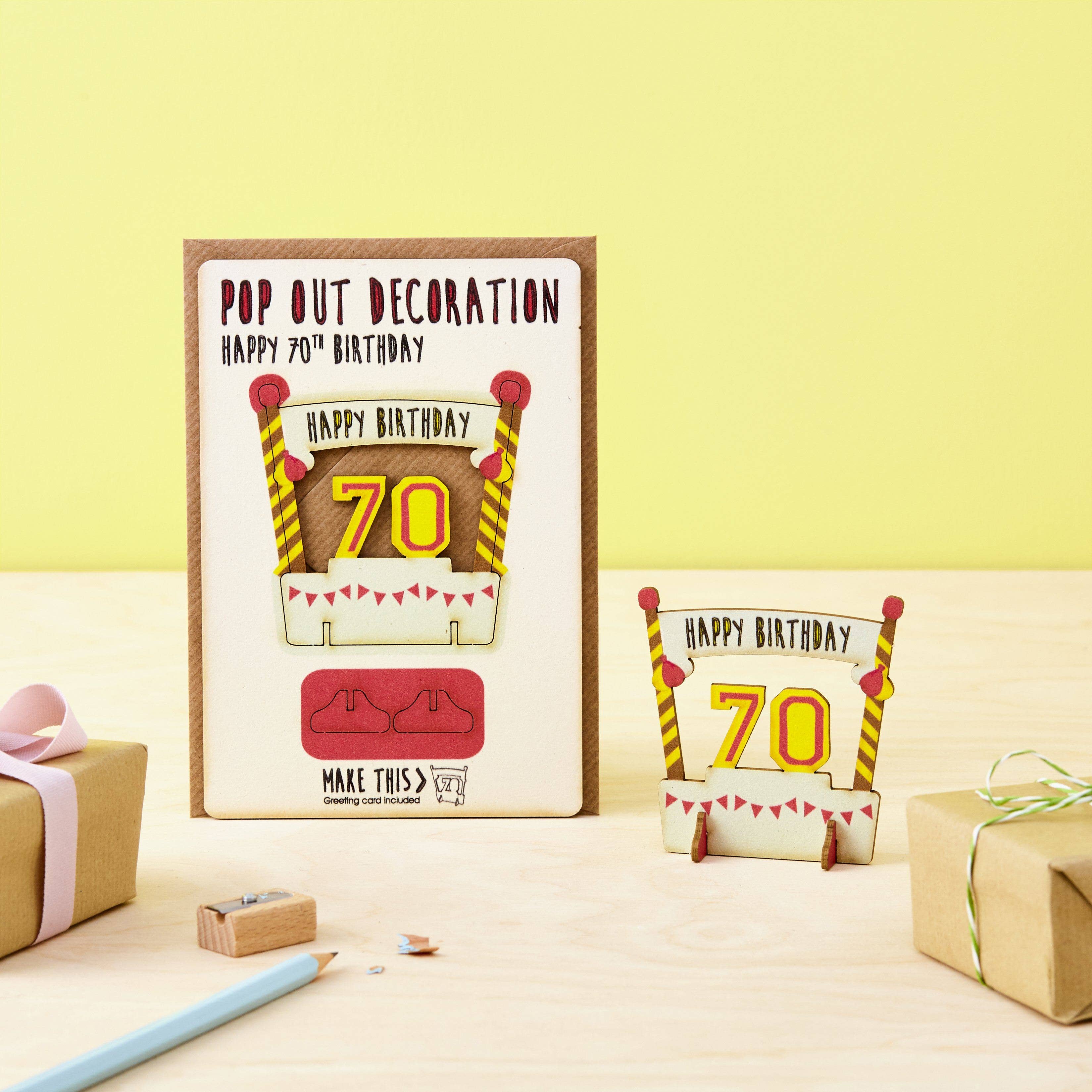 Pop Out 70th Birthday Card - Image 2