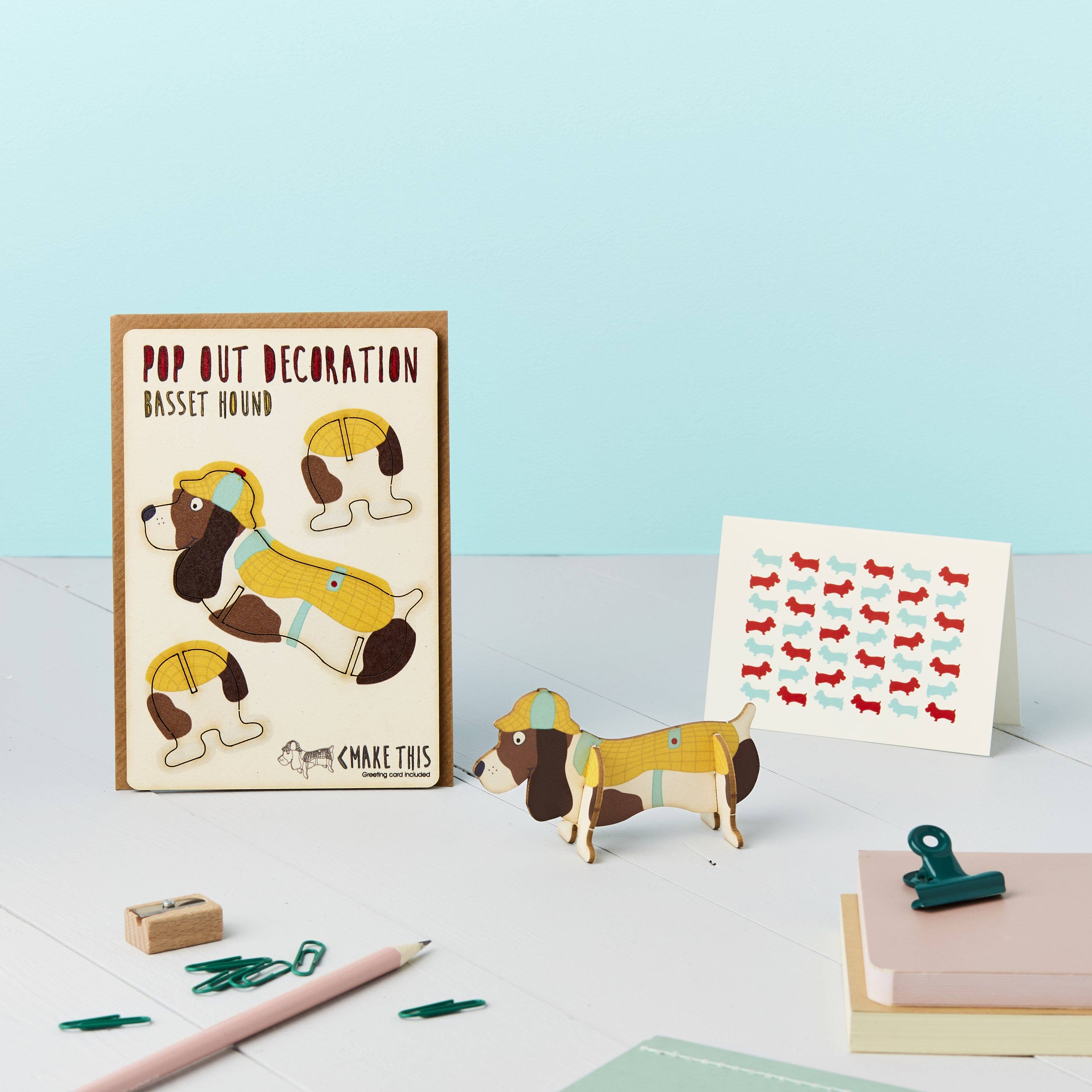 Pop Out Basset Hound Greeting Card - Image 2