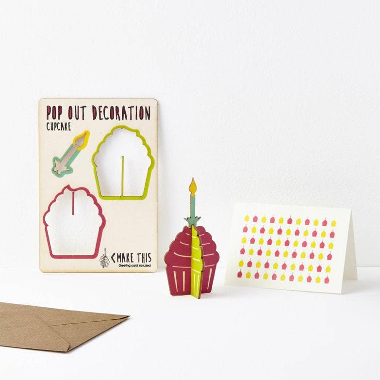Pop Out Cupcake Decoration and Greetings Card