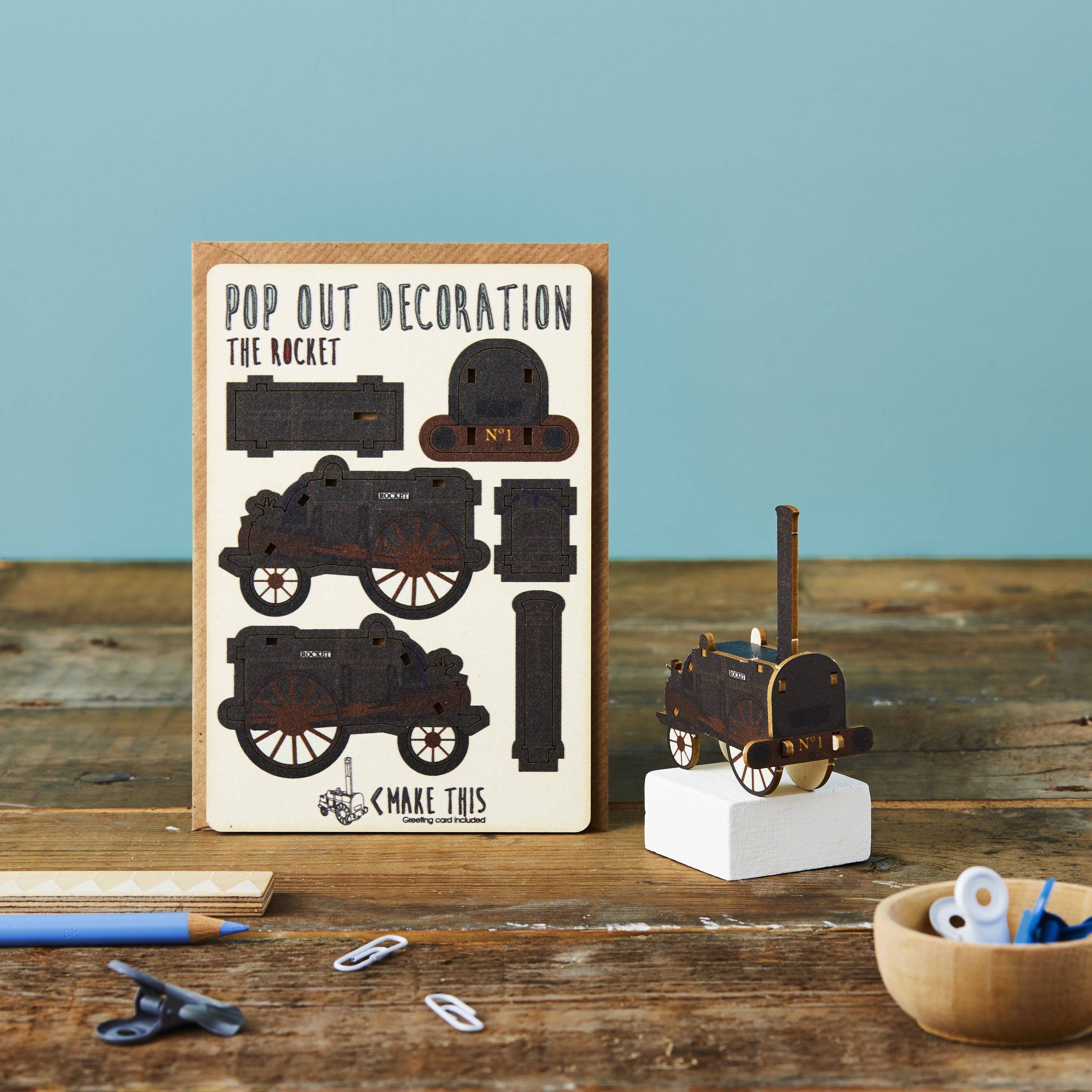 Pop Out The Rocket Train Greeting Card - Image 2