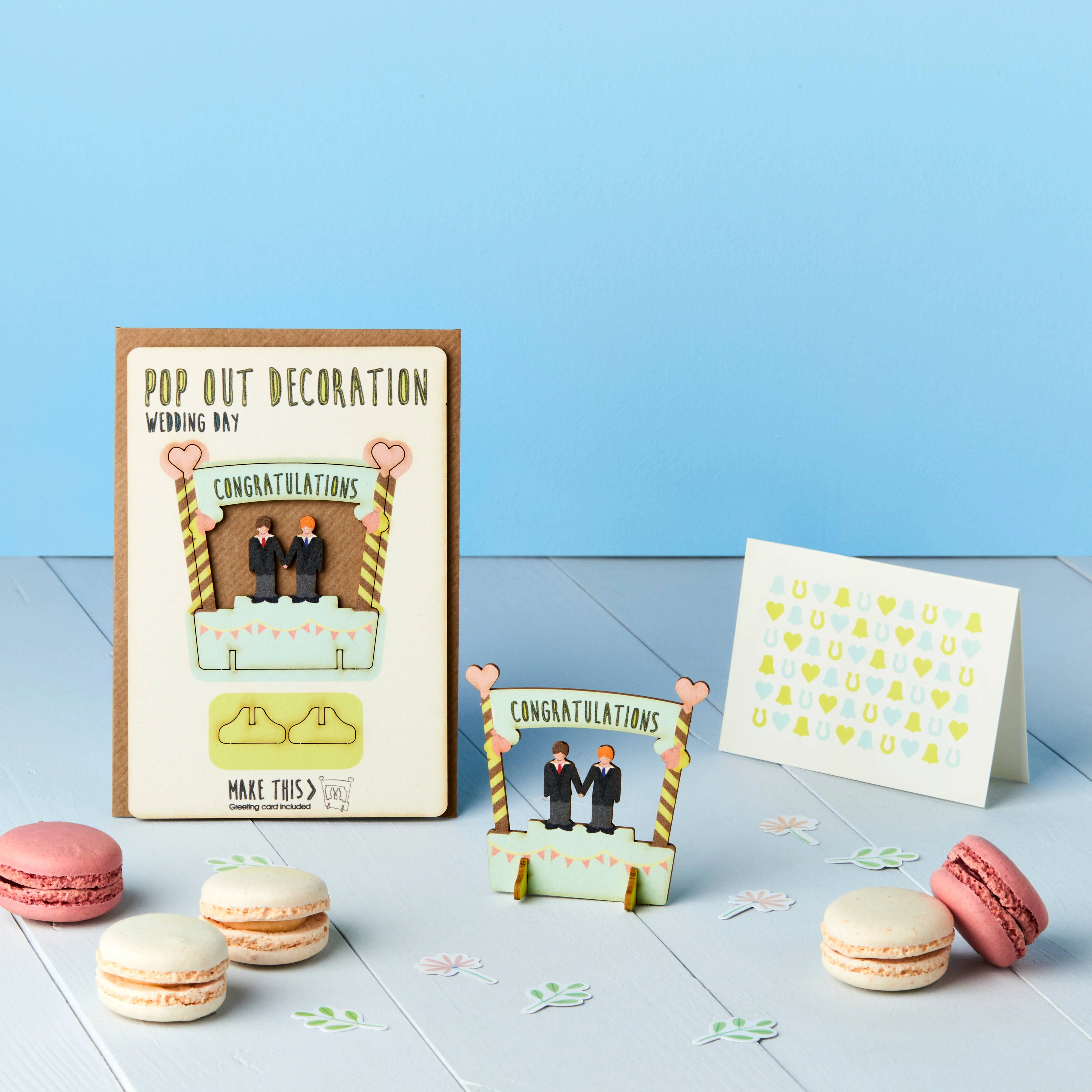 Pop Out Wedding Day Card - Groom and Groom - Image 2