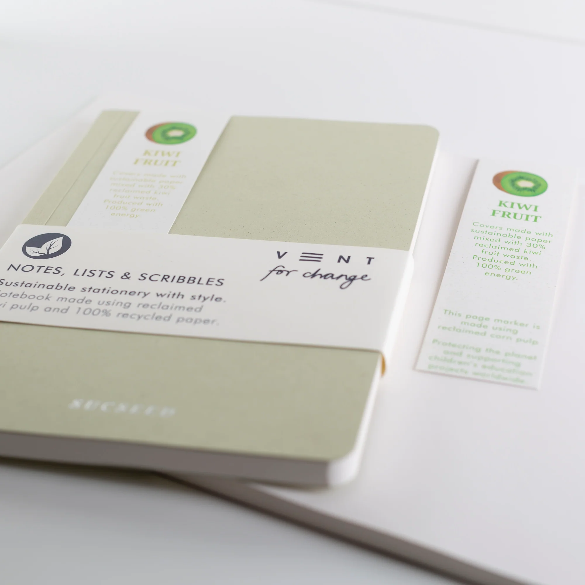 VENT for Change SUCSEED Recycled A5 Notebooks with Reclaimed Kiwi Fruit - Image 4