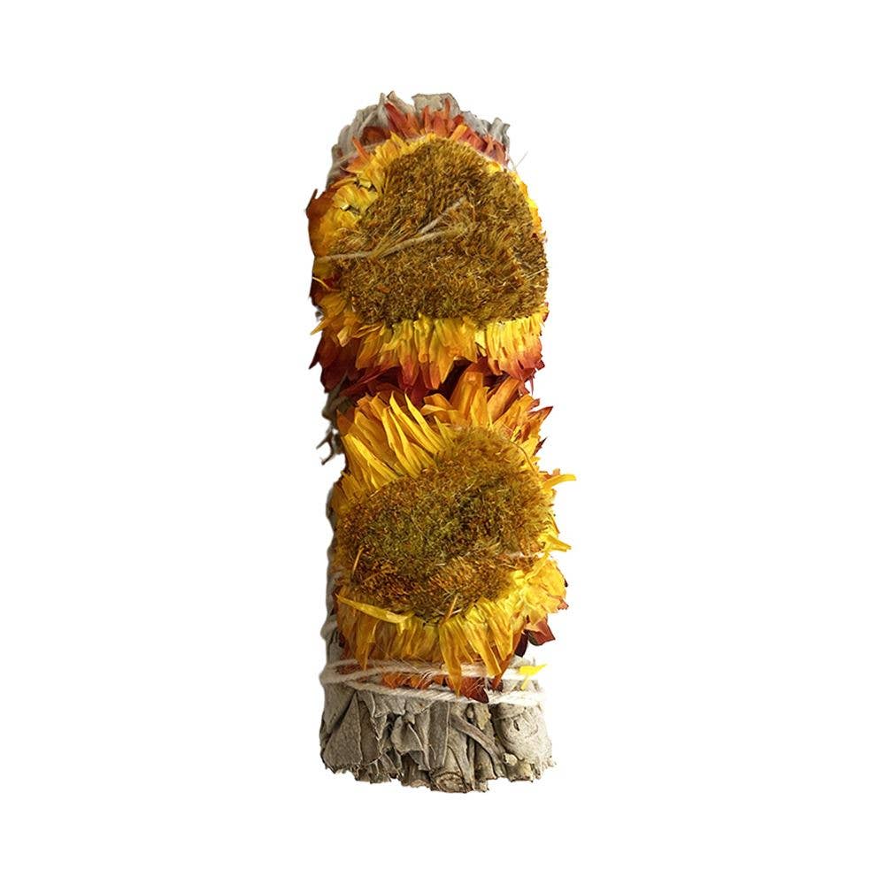 Yellow Sunflower & White Sage Smudge Stick